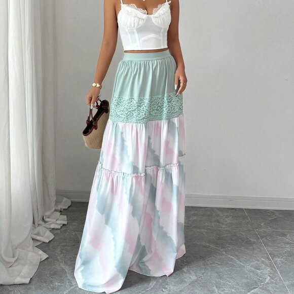 Multicolor Casual Women's Bohemian Holiday Skirt - Picture 4 of 6